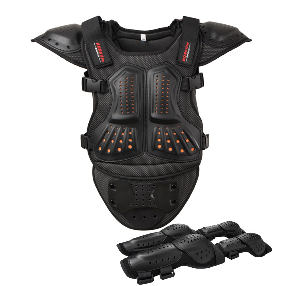 chaqueta de armadura para motocicleta para niños para montar patinaje rodilla anti-caída espalda cintura equilibración dispositivo de protección deportiva