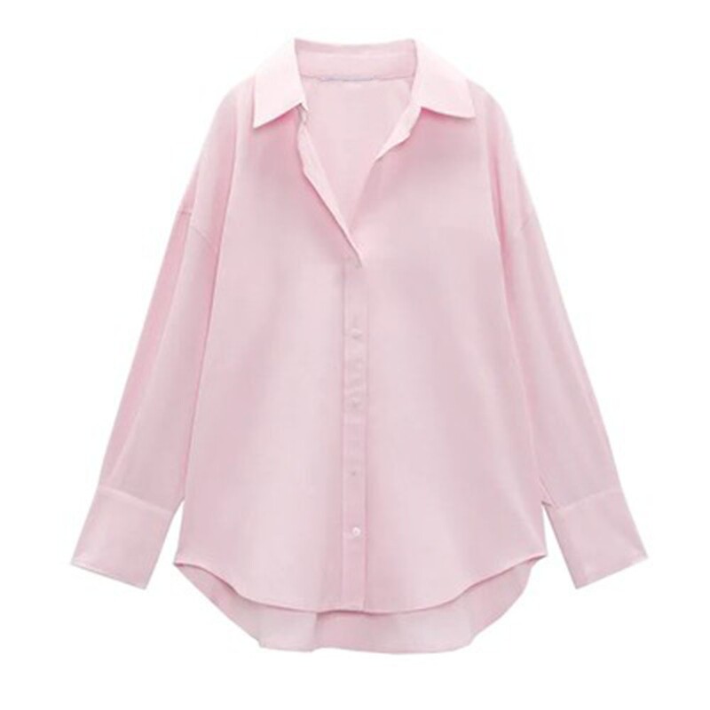 Taop&Za Spring and Autum New Women's Clothing Elegant Work Clothing Style Pure Color Oxford Shirt Loose Version Versatile 8275952