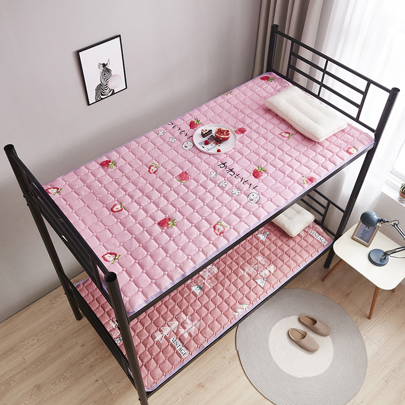 Pink strawberry [cloth pad] machine washable / 90*190cm bed [dormitory bunk bed]