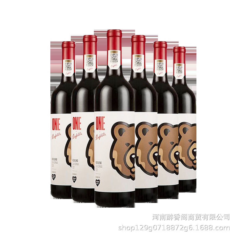 奔/富1号加州棕熊混酿干红葡萄酒750ml*6瓶整箱原瓶进口红酒批发