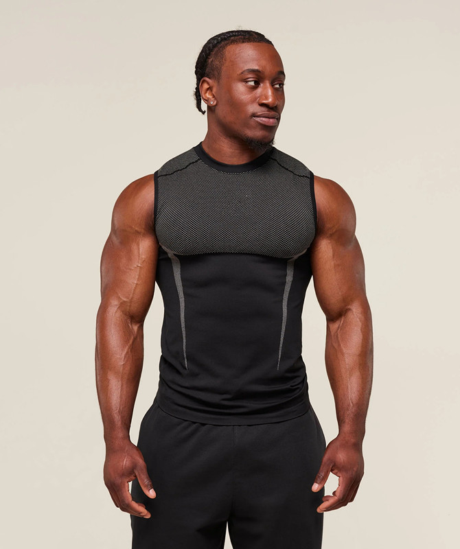 GYM 新しいアメリカンプリントマッスルフィットネスベストスポーツ通気性カジュアルランニングノースリーブブルーボールトップ|undefined