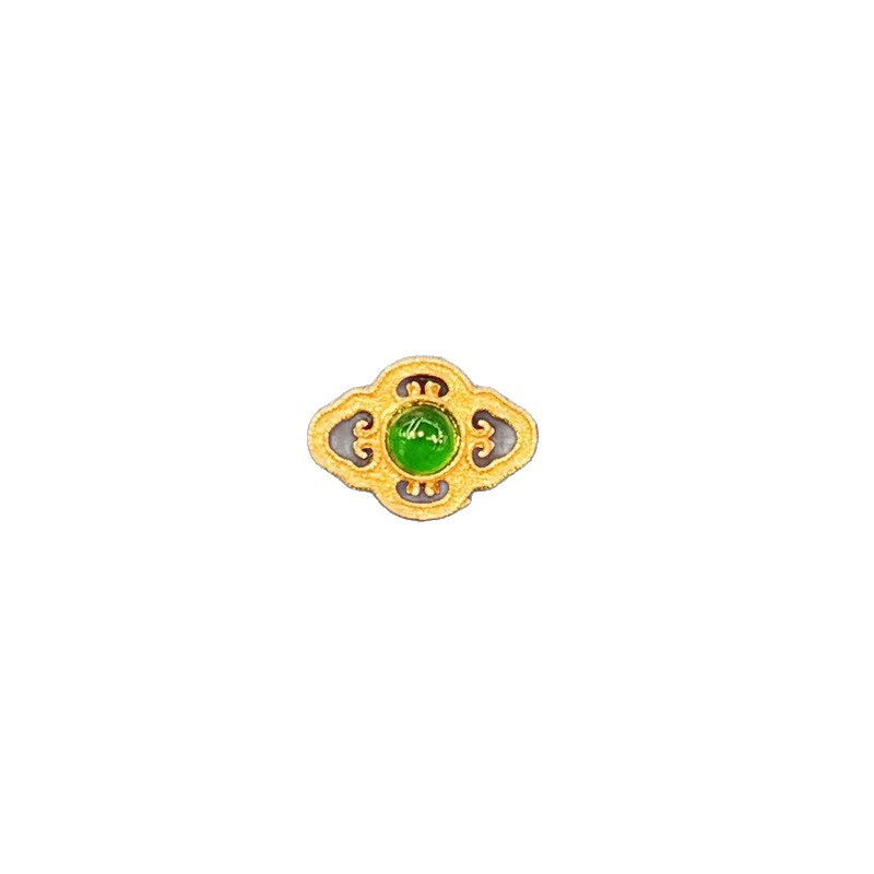 s925 シルバーゴールドメッキ陽緑翡翠象嵌ビーズアクセサリーブレスレットネックレス diy アクセサリー翡翠ラウンドビーンポジショニングビーズ|undefined