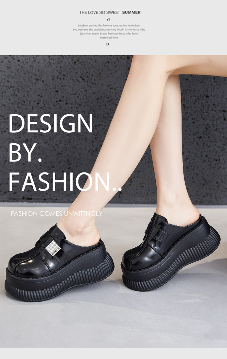 Dikke zolen sandalen dames in de zomer van 2024, nieuwe stijl met sponscake dragen buiten halve teen voor het vergroten_voghion.com