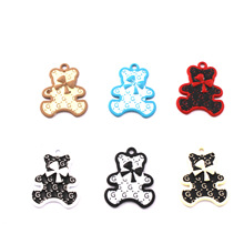 小熊手感漆 韩版diy  合金滴油 耳饰挂件钥匙扣吊坠 饰品配件