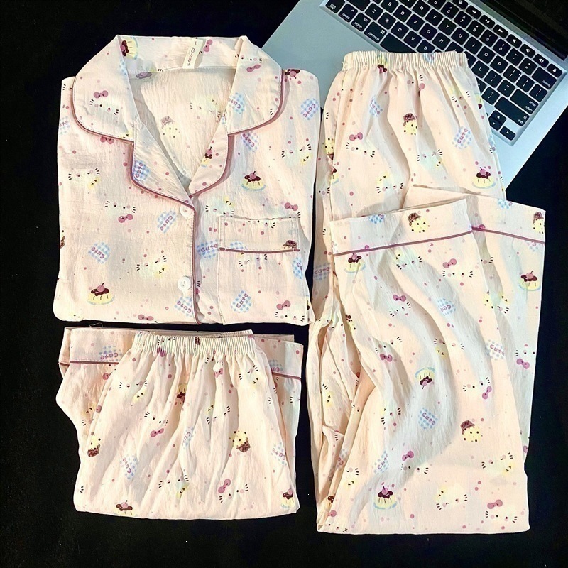 Yunduo cotton-j2835 # Cute kt cat three-piece set / M code [recommended 37.5-50kg ]