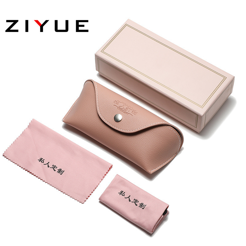 Factory wholesale high-grade pink glasses leather case glasses cloth suit sunglasses box fashion sunglasses packaging box