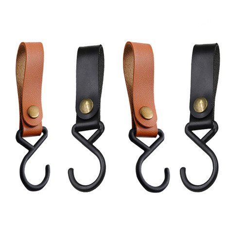 Outdoor Camping Leather Hook Amazon Leather PU Hook Outdoor Camping Hanging Tableware Detachable Hook