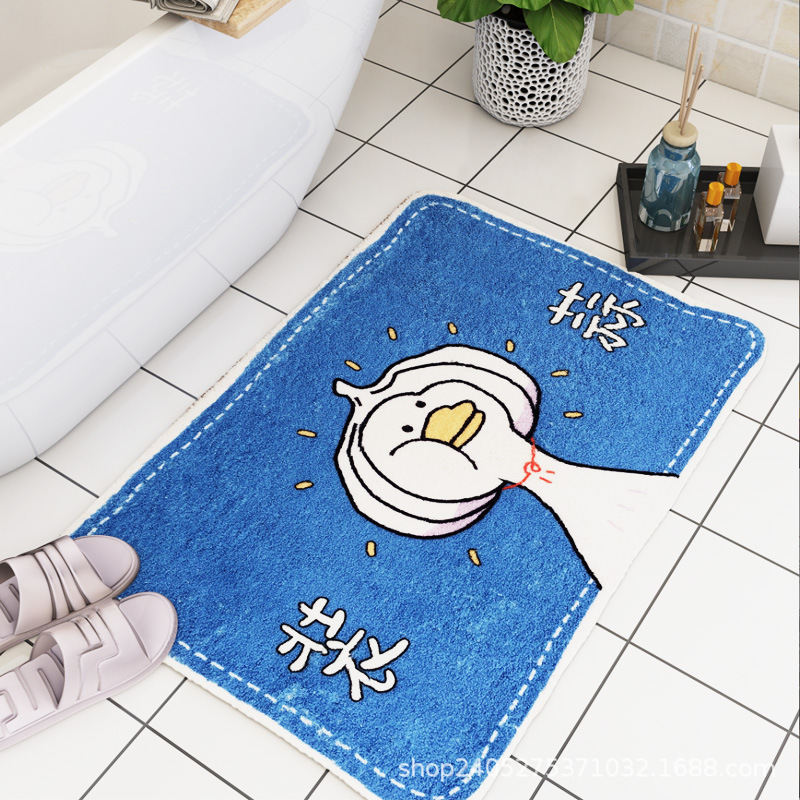 Super Soft Towel Velvet Toilet Floor Mat Bathroom Anti-slip Mat Door Mat Door Mat Cartoon Floor Carpet Absorbent Mat
