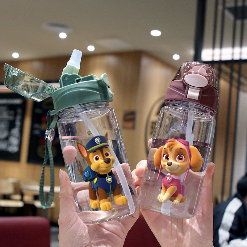 Paw Patrol Children's Cute Cartoon Straw Cup 2026 New Portable Plastic Student Leak-Proof and Drop-Resistant Drinking Cup