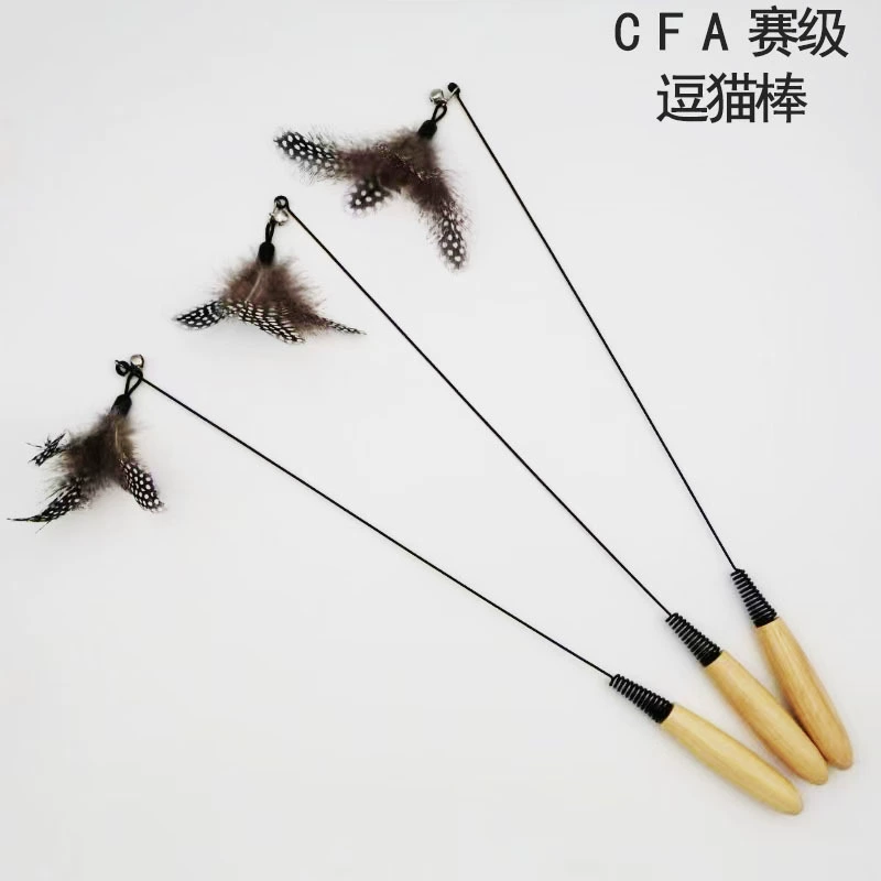 Фабрика прямых продаж CFA класс деревянная ручка пружинная сетка красная забавная кошачья палка перья колокольчик съемная сменная игрушка для кошки