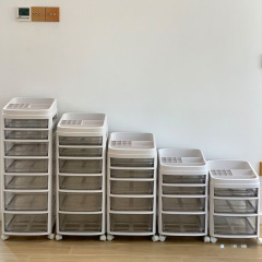 多层小推车美甲收纳柜化妆品护肤品置物架带轮大容量美甲架子盒00
