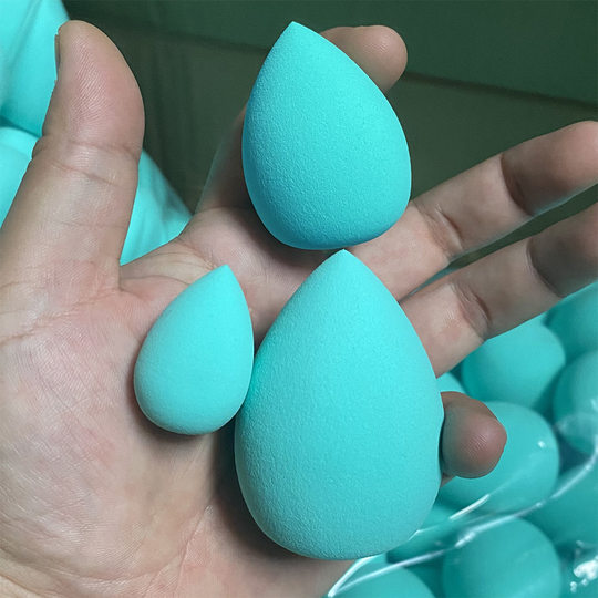 Mini Beauty Egg Wet and Dry Smiley Face PVC Boxed Drop-Shaped Slant-Cut Powder Puff Beauty Makeup Tool Makeup Egg