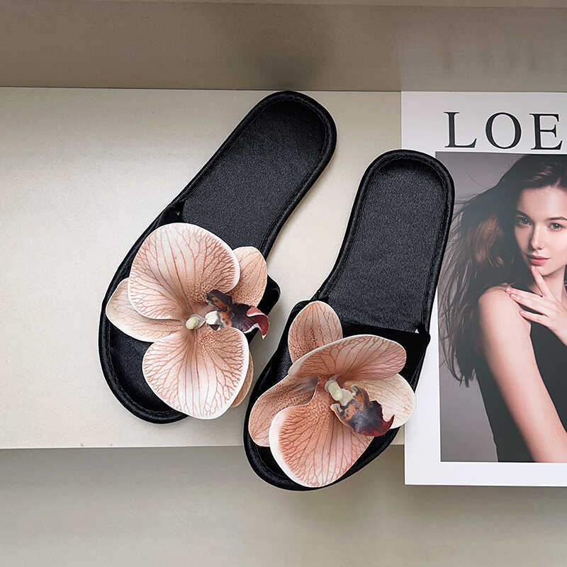 Barbie Phalaenopsis Flower Slippers Women's Fashionable All-match Outer Wear Non-slip Flat Slippers Home Soft Slippers