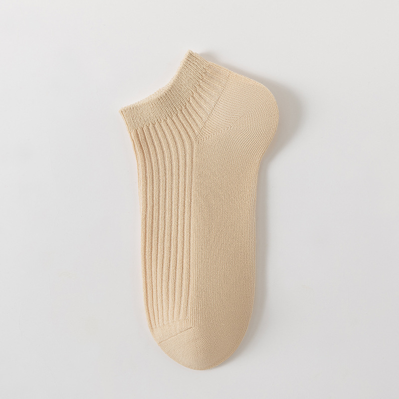 Calcetines de barco no caen calcetines de verano antideslizantes de doble aguja calcetines de algodón puro calcetines delgados calcetines de mujer transpirables calcetines invisibles