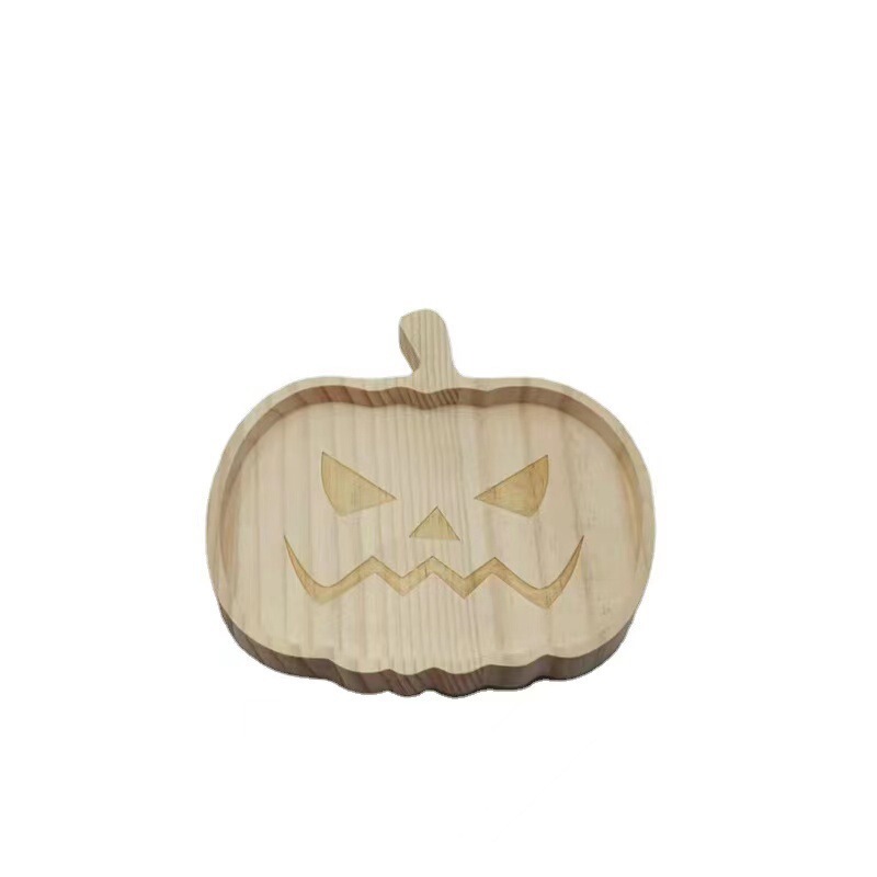 Halloween pumpkin plateハロウィーン木制カボチャトレイ皿ホーム装饰ディナープレート装饰|undefined