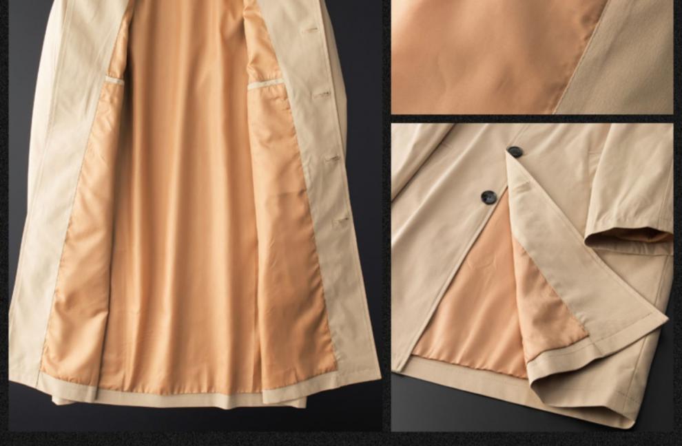 Trench lungo da uomo, giacca a vento oversize con cappuccio e colletto rovesciato, misto cotone e nylon, design minimalista (beige/kaki/nero), M-5XL_voghion.com