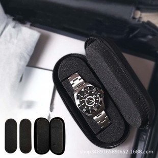 Cross-border leather men's watch box with zipper simple leather watch display box dustproof protective watch storage bag