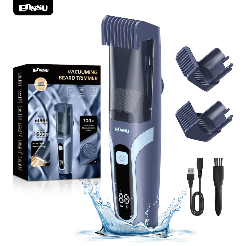Electric Shaver with Adjustable Hair Suction for Large Beards and Facial Hair, Ipx7 Waterproof Trimmer, Type-C Electric Shaver with Adjustable Hair Suction for Large Beards and Facial Hair, Ipx7 Waterproof Trimmer, Type-C