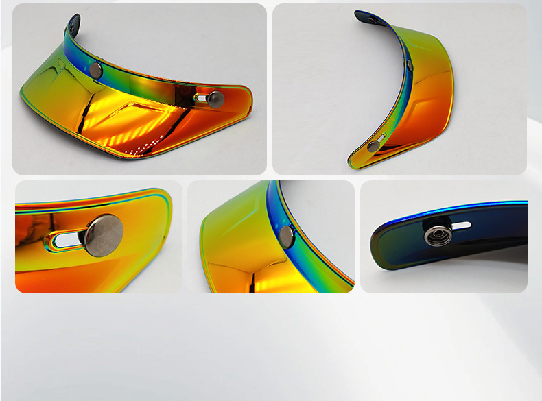 Retro Helmet-Specific Visor for Motorcycles, Three-Buckle Style, Universal Sunshade Accessory for 3/4 Helmets