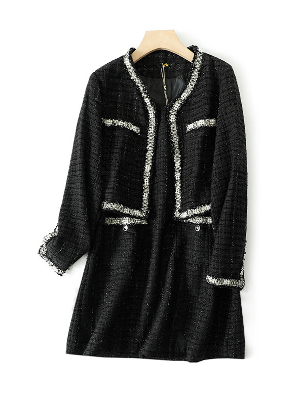 120-300 Plus Size Women's Outwear Dress Small Fragrance Two-Piece Set 2025 Autumn and Winter New Style Fat Sister Senior 120-300 Plus Size Women's Outwear Dress Small Fragrance Two-Piece Set 2025 Autumn and Winter New Style Fat Sister Senior