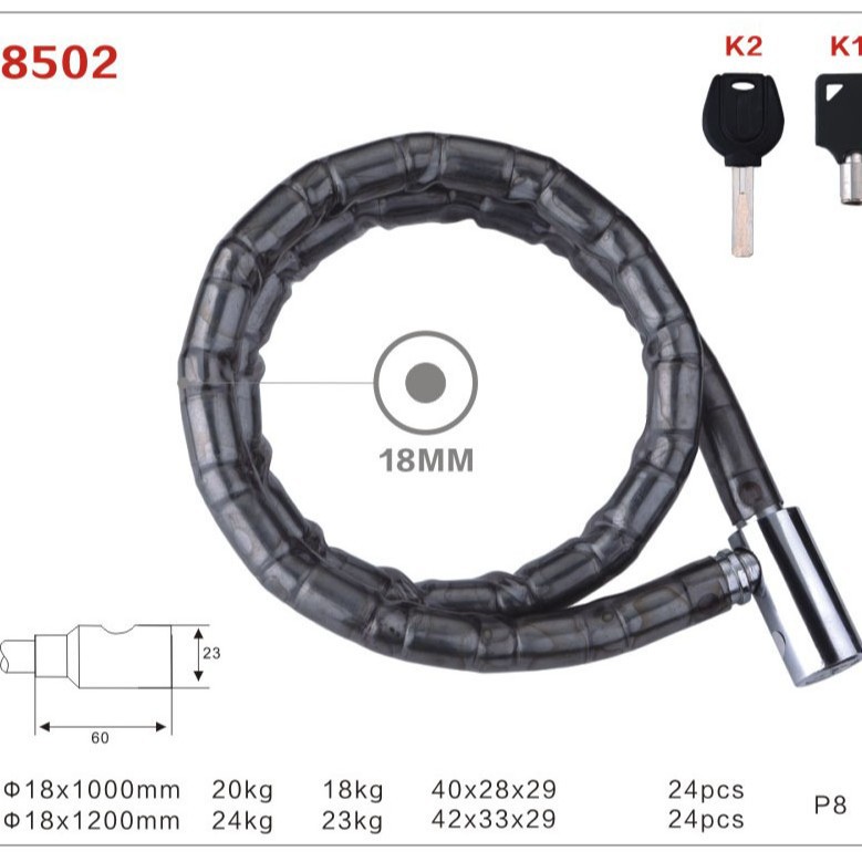 Cerradura antirrobo cerradura articulada cerradura de puerta cerradura de motocicleta cadena cerradura llave cerradura exportación fábrica personalizada cadena C al por mayor