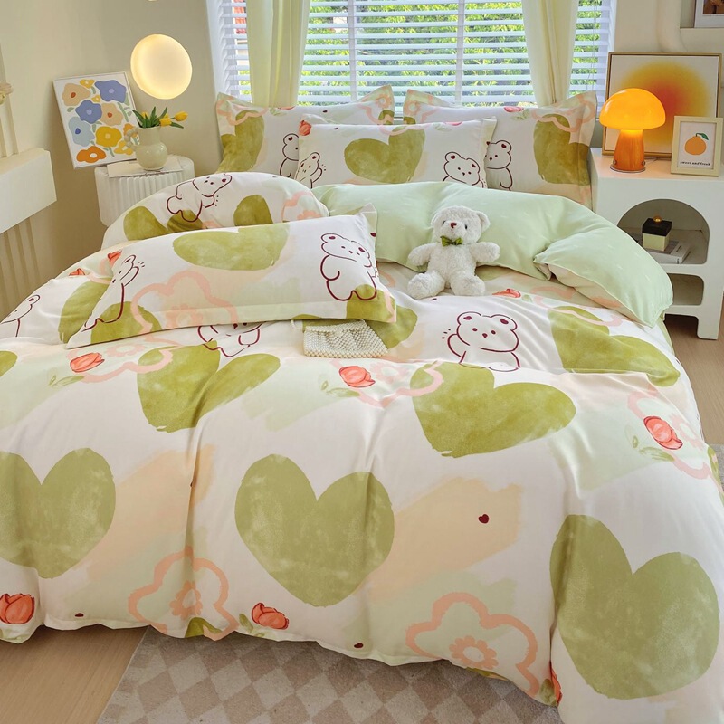 Thickened Brushed Four-Piece Bedding Set, Skin-Friendly Washed Sheets, Student Dormitory Three-Piece Set Manufacturer Wholesale