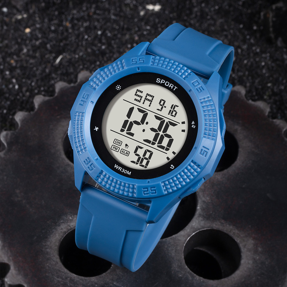 Tendencia hombre al aire libre nocturna relojes electrónicos multifuncionales estudiantes de secundaria alarma relojes electrónicos deportivos