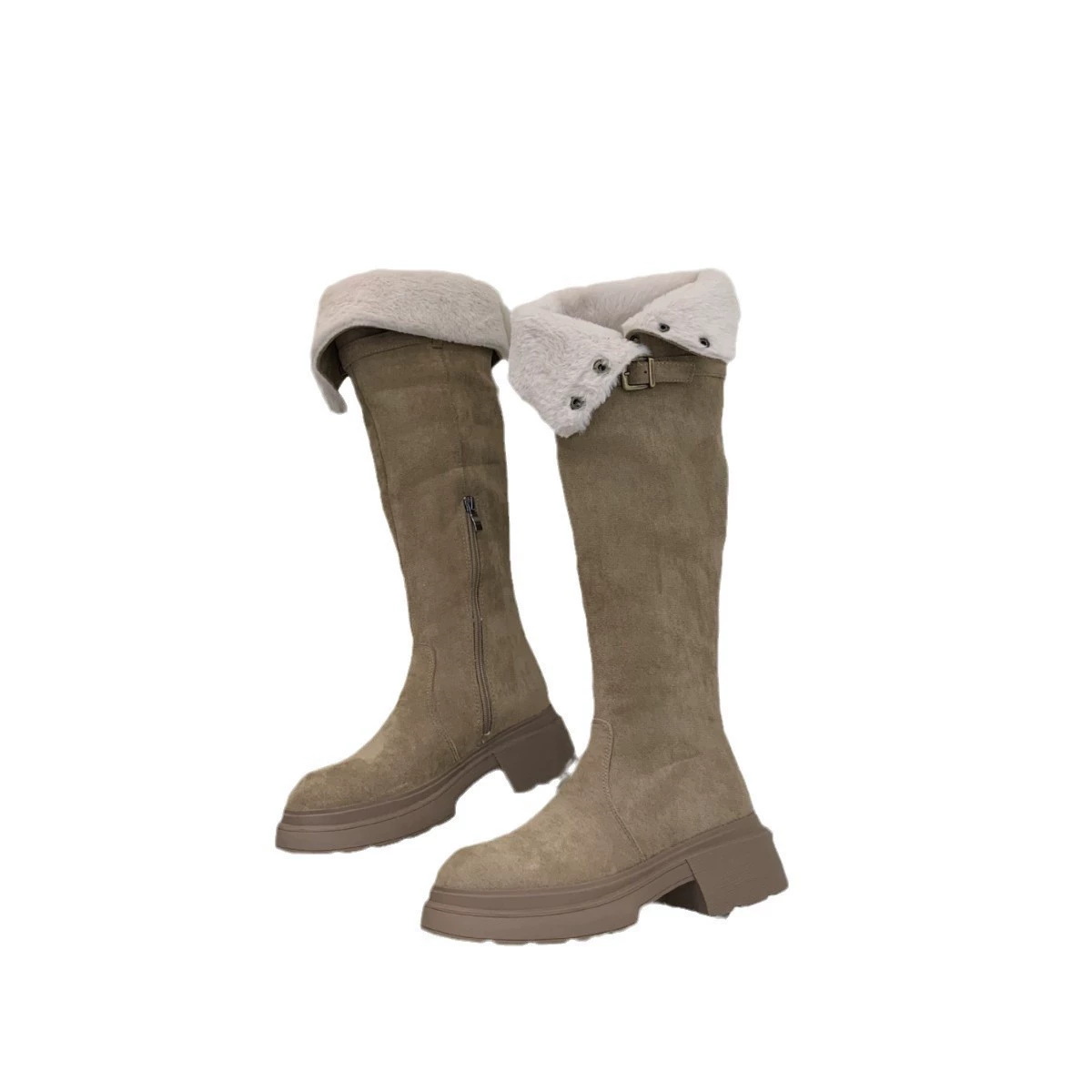 Keep warm demi-season high boots platform, 2024 years