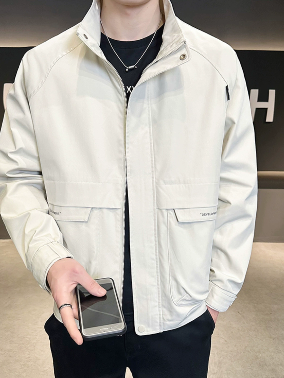 Мужская демисизонная трендовая куртка, slim fit, осенний сезон