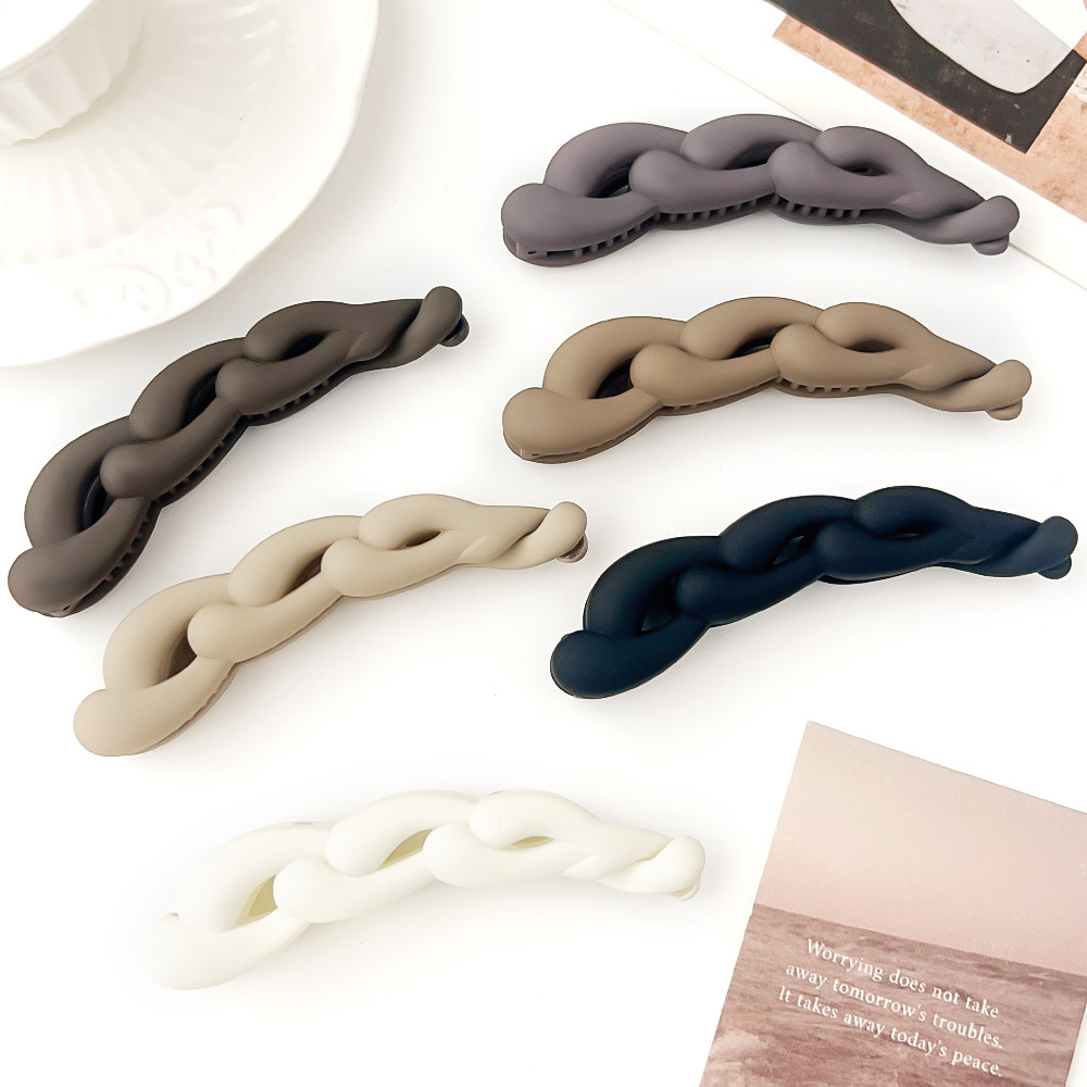 South Korea headdress hairpin frosted chain twist banana clip vertical clip ins simple internet celebrity girl high ponytail hairpin