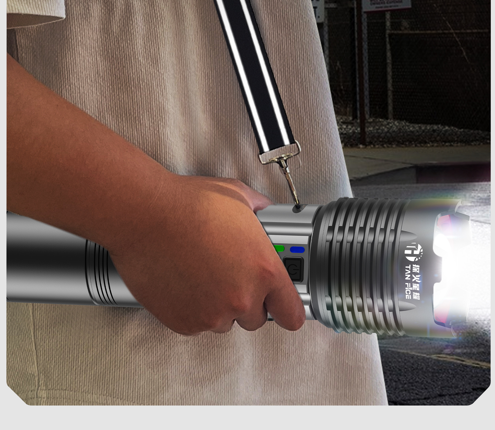 Cross-Border Hot-Selling High-Brightness Flashlight with Multi-Functional Telescopic Fixed-Focus Zoom, Outdoor Aluminum Alloy Emergency Light