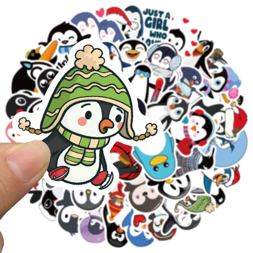 50 cute cartoon penguin animal stickers, graffiti, luggage, motorcycles, computer toys, wallets, waterproof stickers