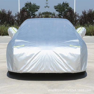 Car clothing – Jacket - 2s-hatchback-small-size-message-model-name-full-cover-car-jacket-dust-proof-non-cotton-silver