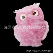 跨境爆品树脂猫头鹰水晶碎石家居摆件手工艺品装饰礼物家居摆件