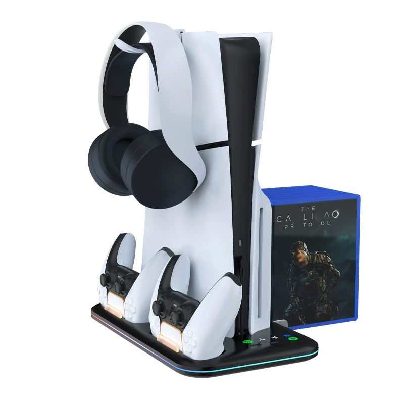 PS5SLIM консоль охладительная подставка RGB свет PS5 держатель сиденье полная гарнитура плата хранения