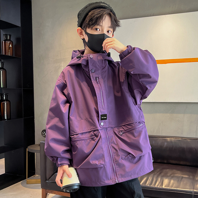 Children's Wear Boys' Spring Coat 2024 New Children's Spring and Autumn Rusk Clothes Big Boy's Spring Jacket Trendy