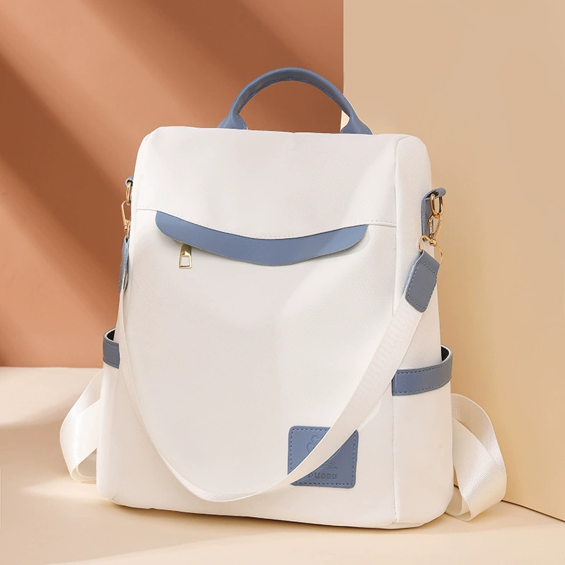 Shoulder bag, nylon trend fashionable backpack for traveling, 2023 collection, Korean style, anti-theft