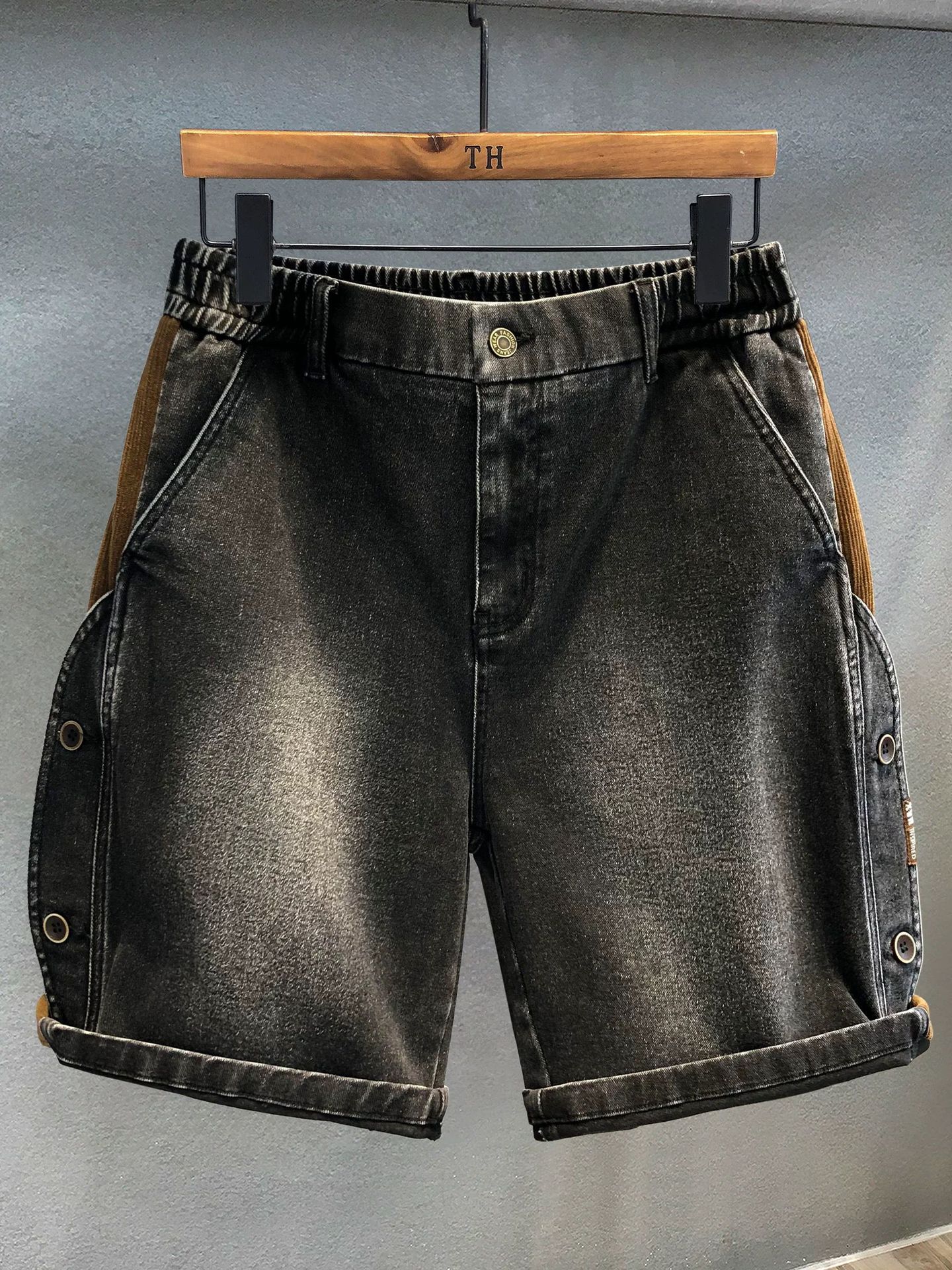 Men's Clothing Retro Washed Denim Shorts For Men And Women, High Street Casual, Loose And Versatile Wide Leg Straight Pants_mkmklike.com