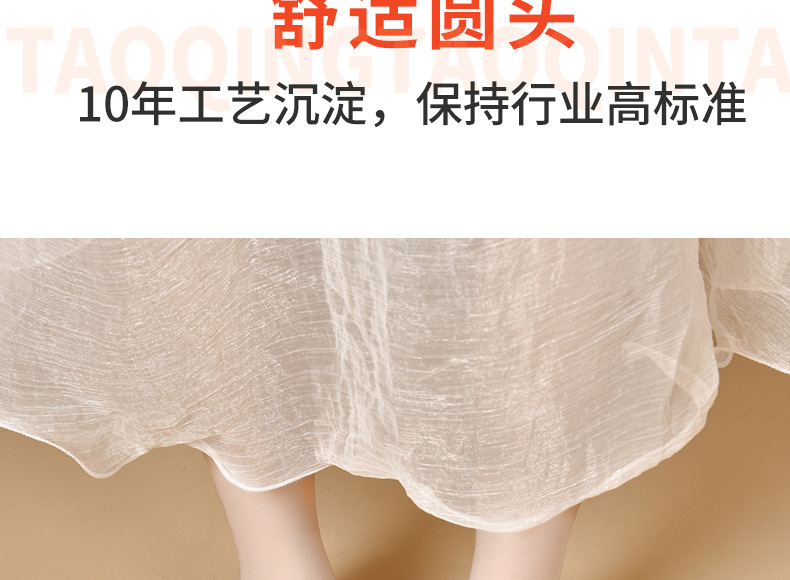 Sandal nữ da thật mũi tròn gót vuông đế mềm khoét lỗ hè — Màu đen chi tiết 8