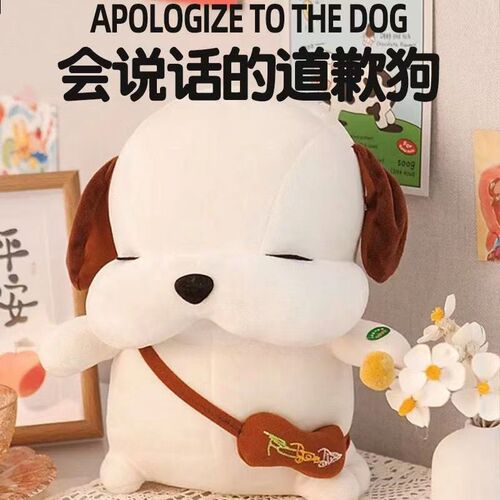 Apology-making cute dog plush toy for girlfriend/wife, recording emotional venting, great birthday gift for your girlfriend