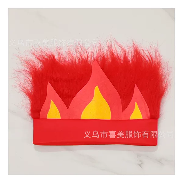 Flame Open-Top Carnival Hat Order Party Costume Props Fan Hat Wig Hat Sports Headband Furry Hat Set