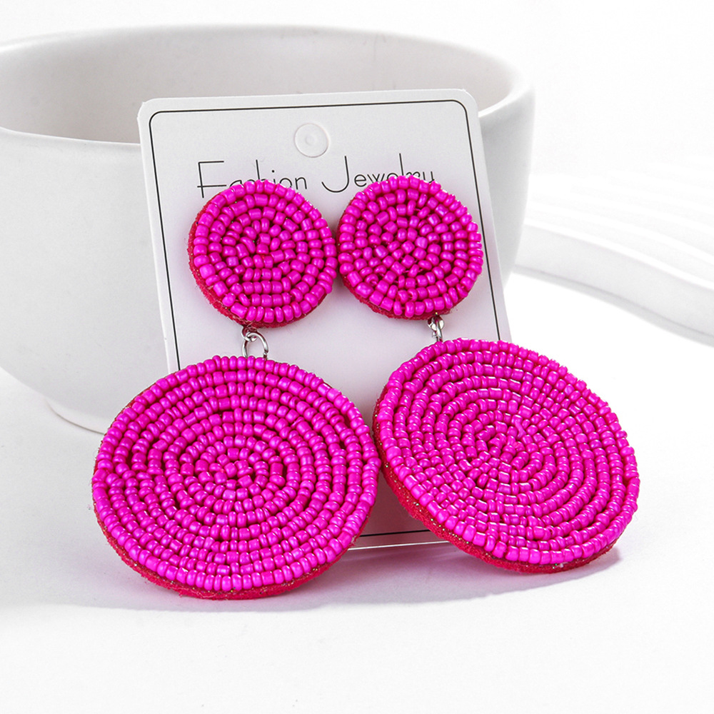 Seed Bead Material 1 Pair Vacation Round Seed Bead Drop Earrings