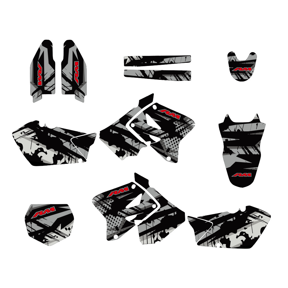 Motocicleta de todo el camino calcomanías Conjunto completo de calcomanías para el cuerpo de Suzuki RM125 RM250 2001 - 2012