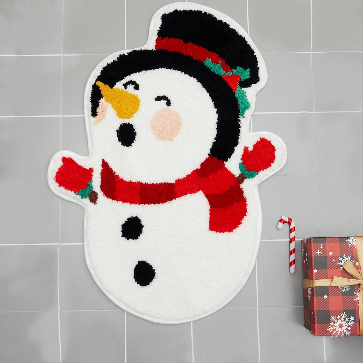 Navidad transfronteriza decoración alfombra de suelo alfombra de suelo de árbol de Navidad imitación alfombra de suelo de baño alfombra de puerta alfombra de decoración de vacaciones