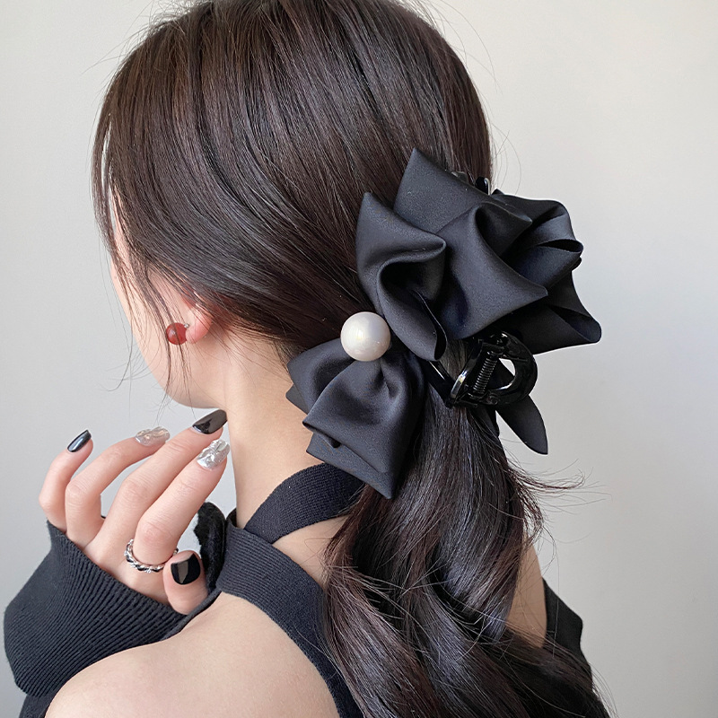 5,12 Zoll Retro-Haifischclip mit großer Schleife für Damen – Vintage-Haarspange mit voluminösem Design, hochwertiges Haar-Accessoire – Detail 5