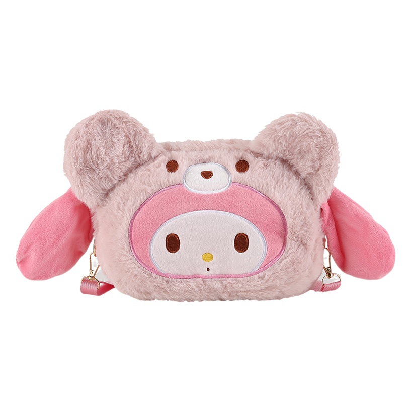 Bolso de felpa de otoño e invierno, linda chica 2025, nueva muñeca de agarre, bolso de teléfono móvil de dibujos animados, bolso de mensajero de hombro para estudiantes