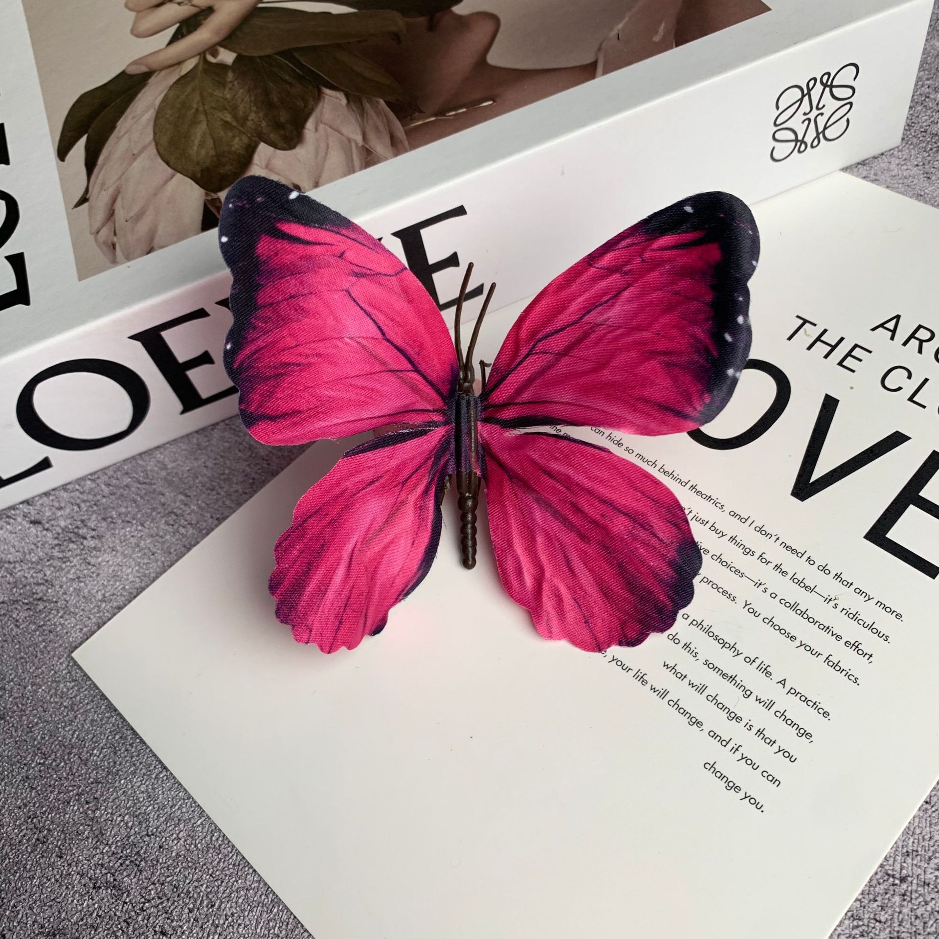 큰 나비 장미 레드