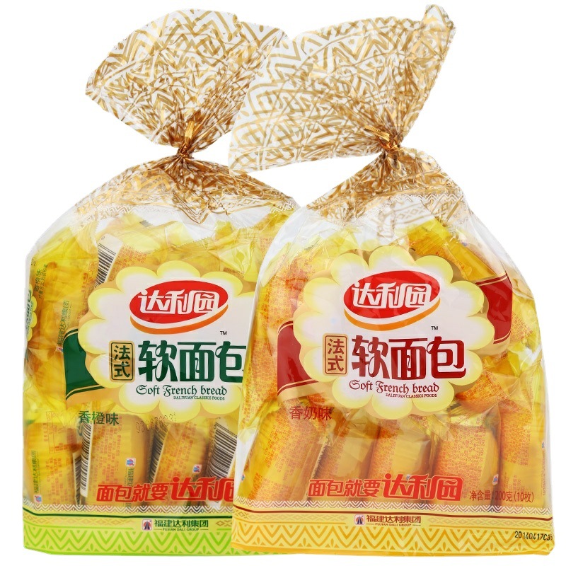 达利园软面包200g（10枚） 香奶味香橙味法式软面包 整箱=16袋
