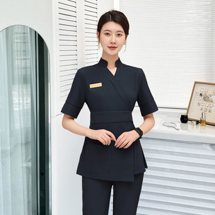 Summer Beauty Salon Work Clothes Women's High-end Temperament Club SPA Foot Canal Foot Bath Beautician Skin Management Set