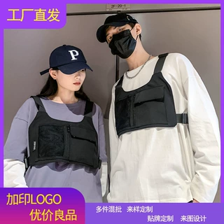 跨境轻便爆款男女款马甲包战术胸包纯色简约百搭多功能潮流背包